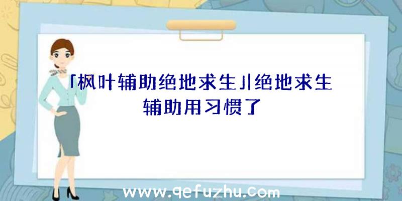 「枫叶辅助绝地求生」|绝地求生辅助用习惯了